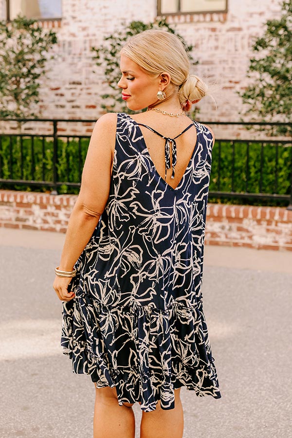 Free Yourself Shift Dress In Navy Curves