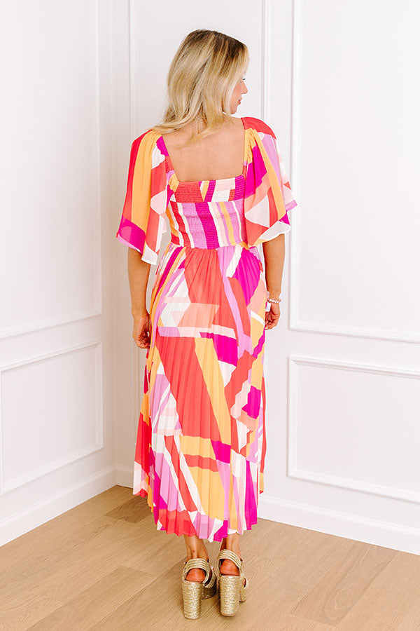 Sunshine and Sorbet Pleated Midi