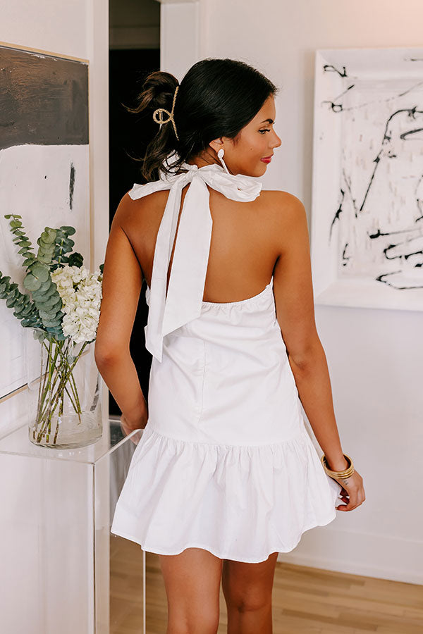 Sunshine and Smiles Ruffle Mini Dress in White