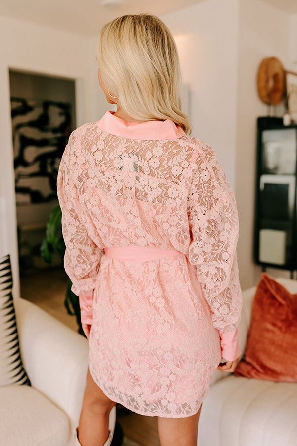 It's In The Details Lace Mini Dress in Blooming Dahlia