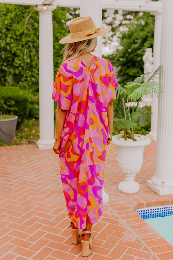 Beachy Days Caftan Midi in Pink