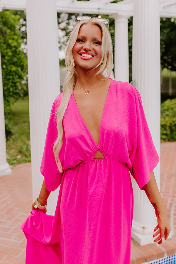 Tulum Vacay Maxi Dress in Fuchsia