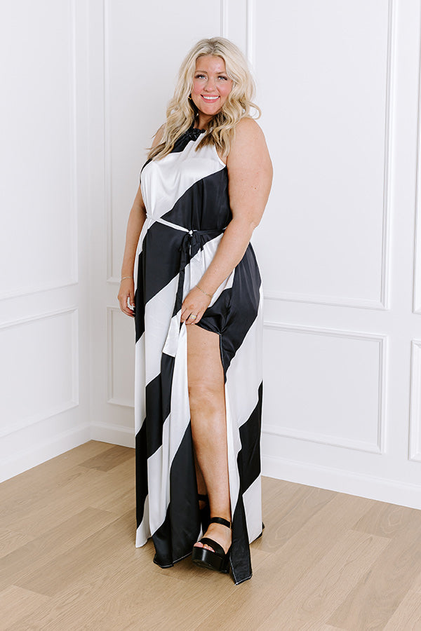 Luxe Lines Satin Maxi Dress Curves