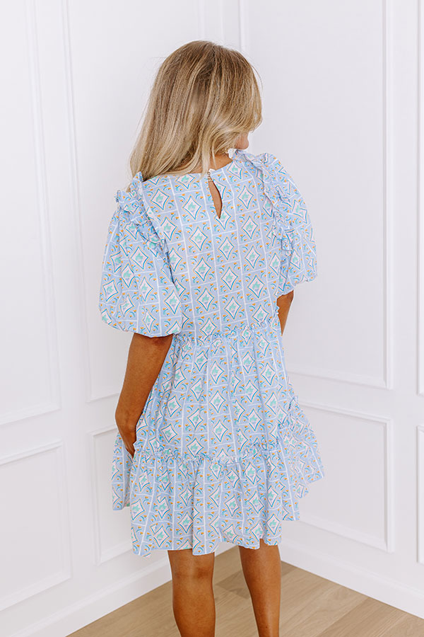 Forever Sweethearts Ruffle Mini Dress in Light Blue