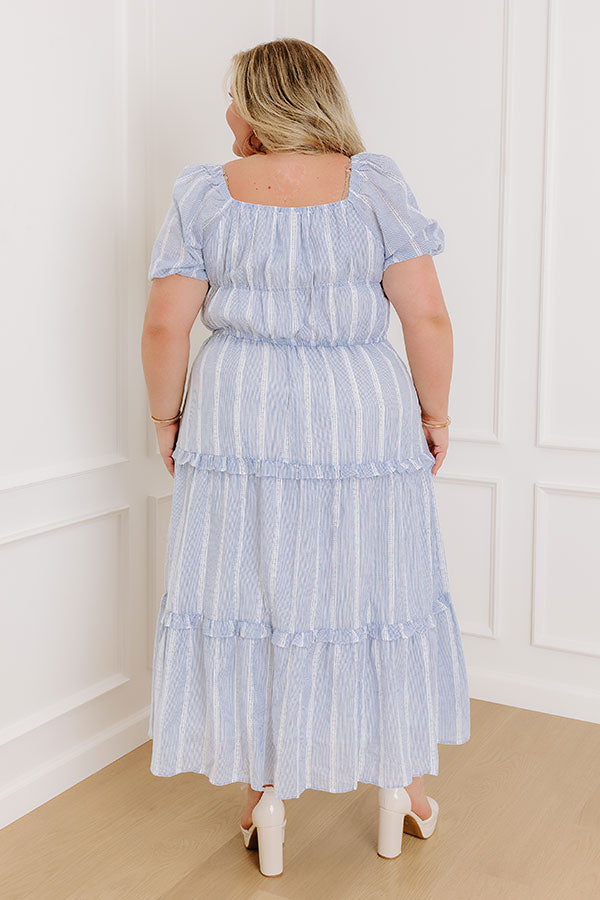 Countryside Meadows Stripe Midi Dress Curves