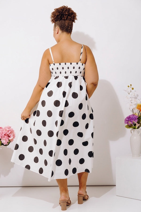 Spot On Poplin Midi Dress Curves