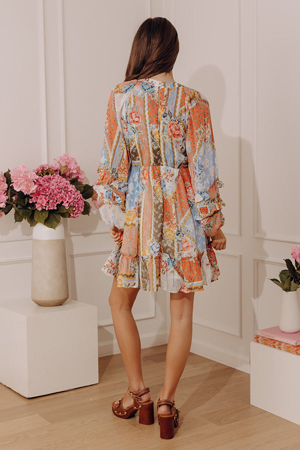 Full Hearted Patchwork Floral Mini Dress