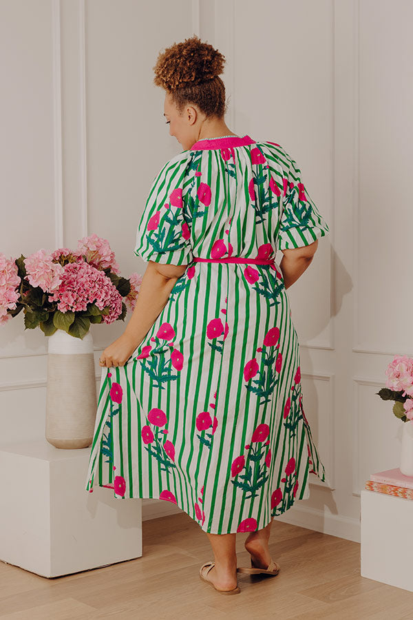 Chic Lines Floral Midi Dress Curves