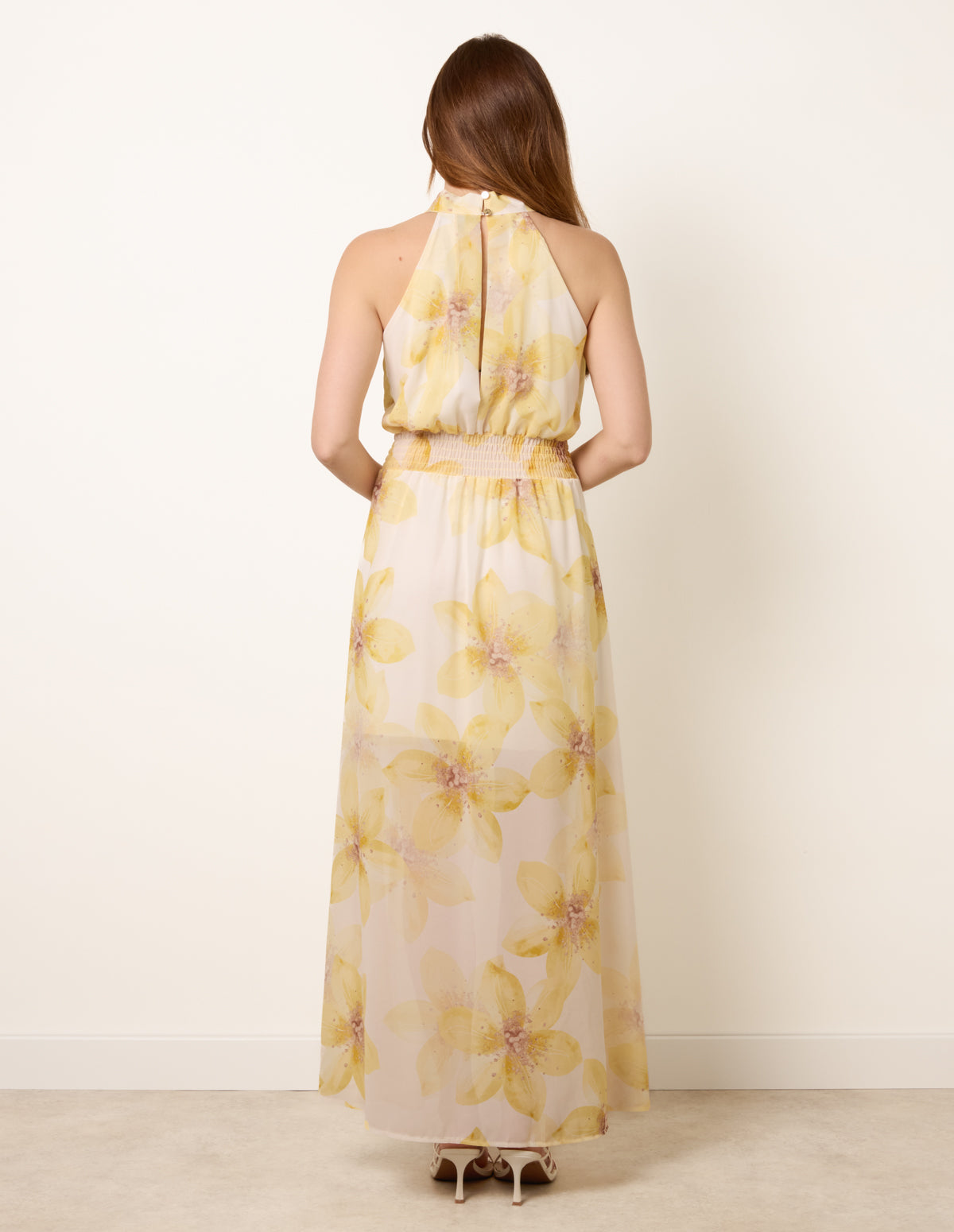 Floral Print Halter Neck Occasion Dress