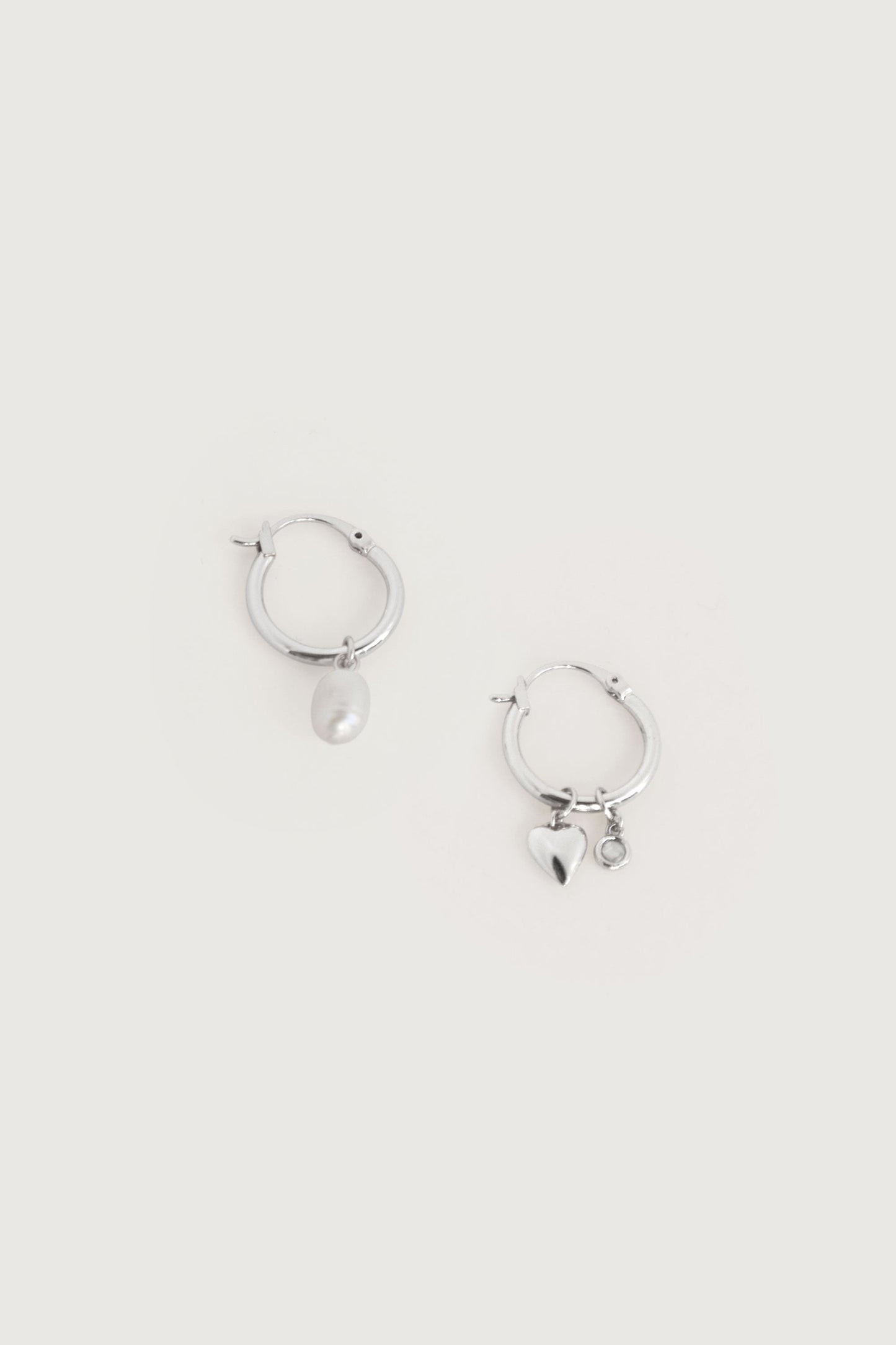 HEART AND PEARL HOOPS
