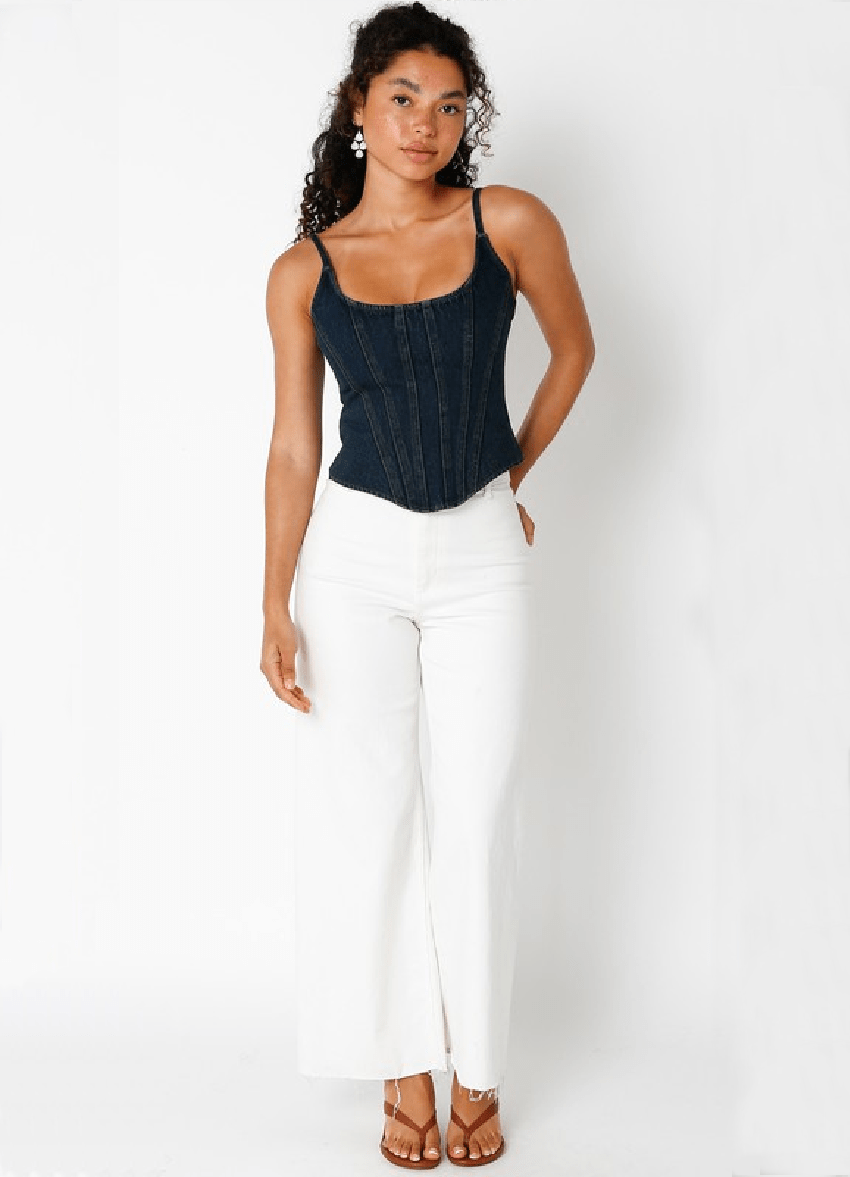 Annabelle Dark Denim Corset Top