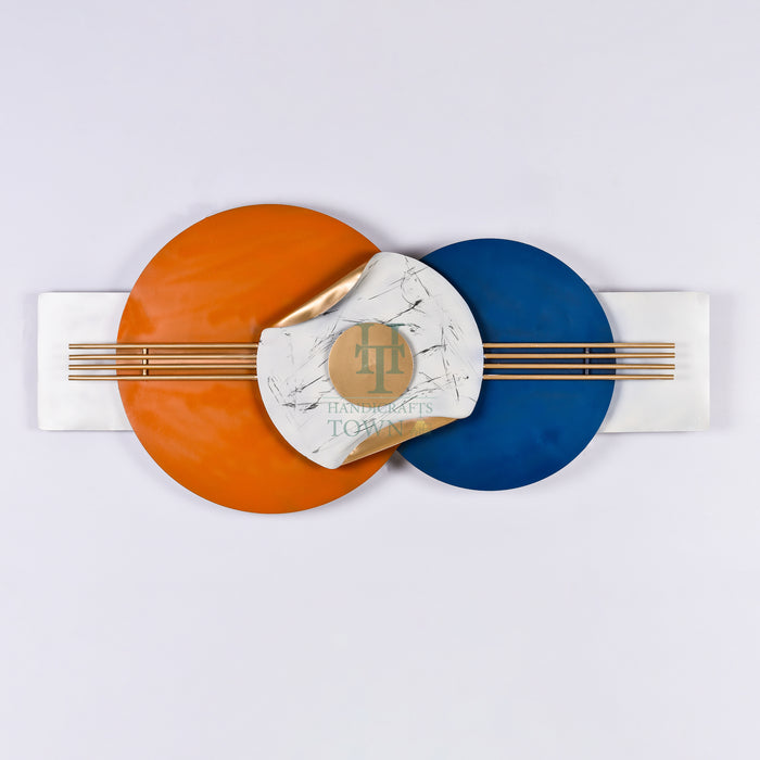 Blue And Orange Metal Wall Art