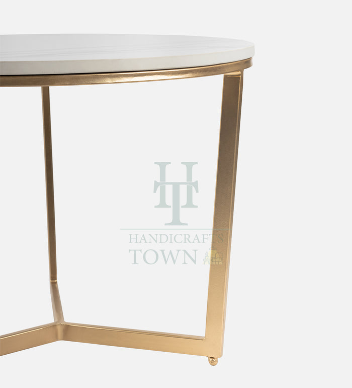 Elegant Metal Marble Nesting Tables
