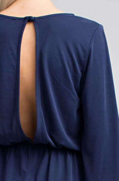Be Bashful Vintage Blue Wrap Romper
