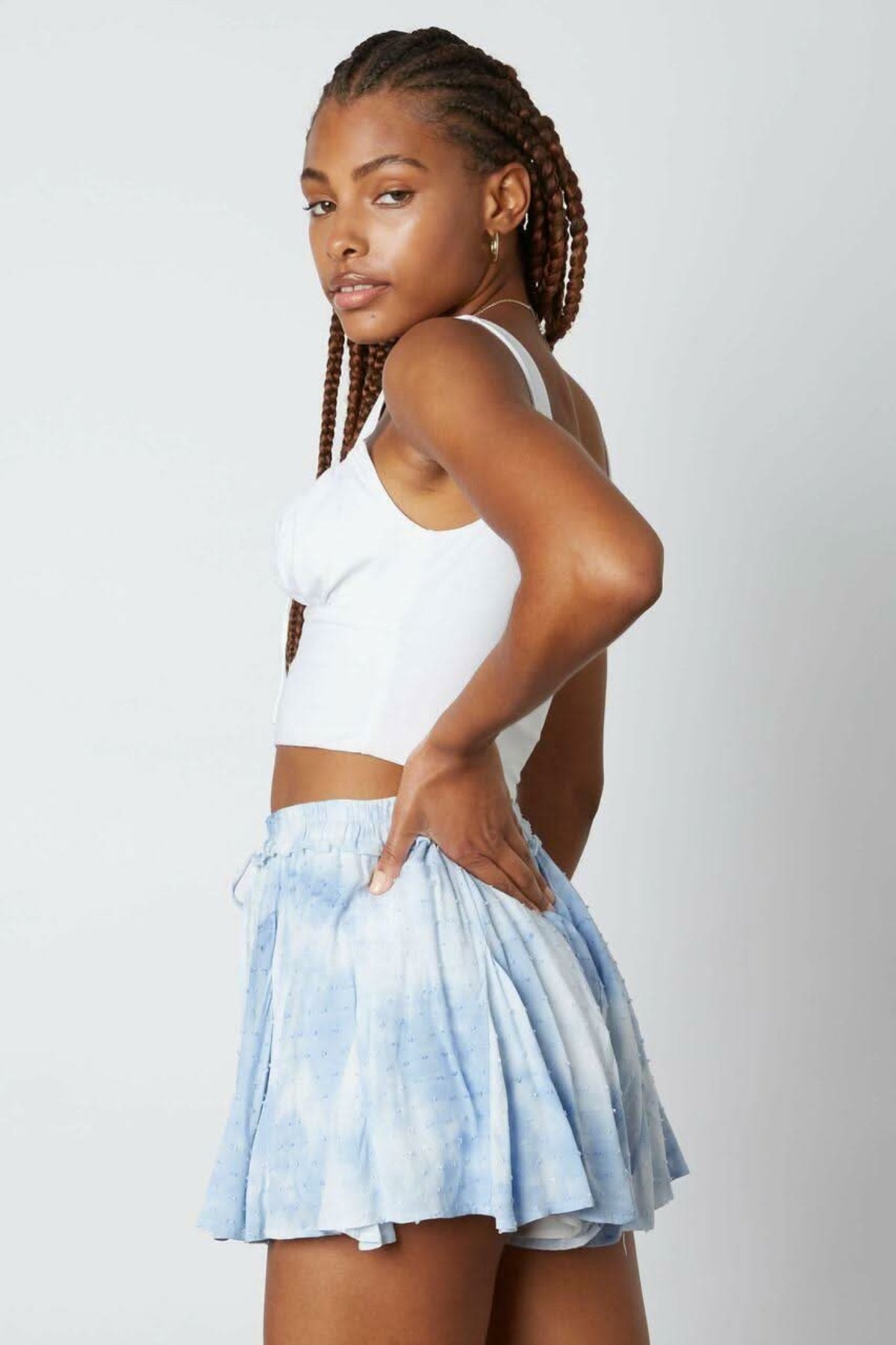 By The Sea Light Blue Tie-Dye Shorts