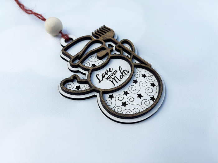 Personalized snowman ornament
