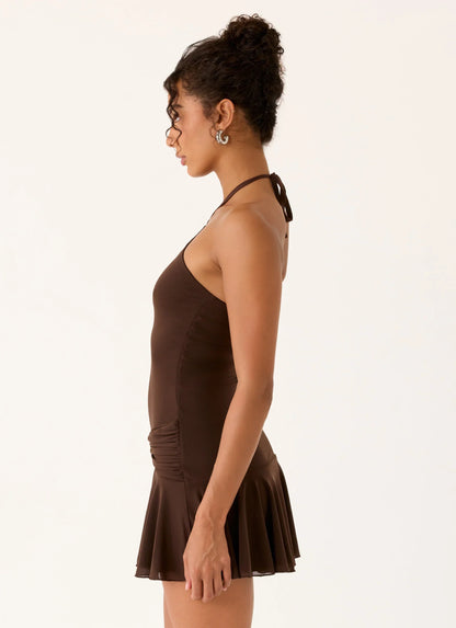Elektra Mini Dress - Chocolate