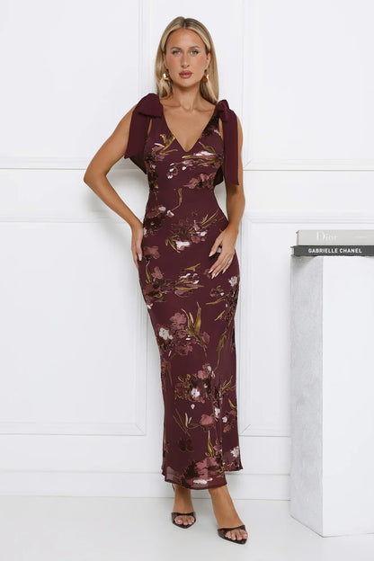 Catch The Vibe Maxi Dress Burgundy
