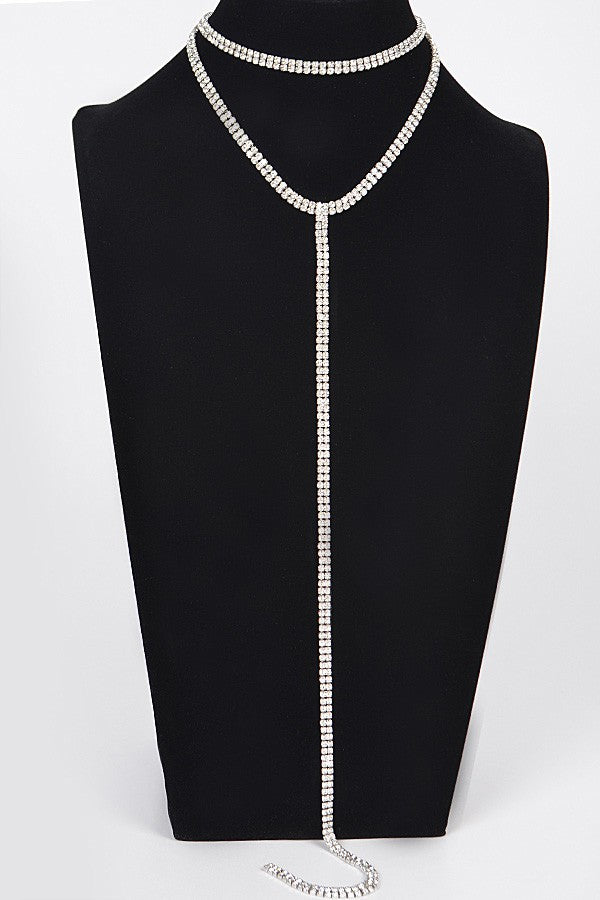 Shine On Me Double Layered Choker Necklace - Silver