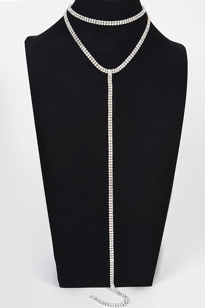 Shine On Me Double Layered Choker Necklace - Silver