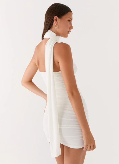 Breaking News Micro Mini Dress - White