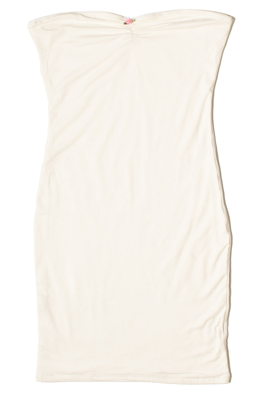 Rose Bud Strapless Bodycon Mini  Dress