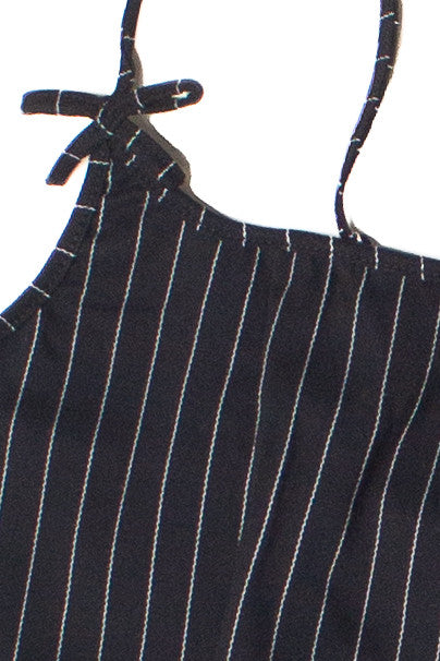 Pinstripe Bow Mini Dress