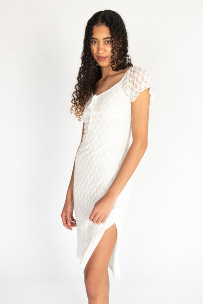 Floral Lace Sweetheart Midi Dress