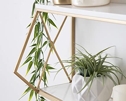 2 Tier Marble Metal Wall Mount Shelf