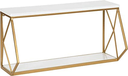 2 Tier Marble Metal Wall Mount Shelf
