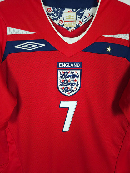 2008-10 England Away Shirt Beckham #7 - detailed view