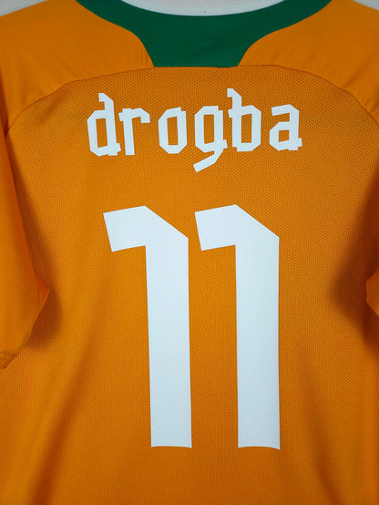 2012-13 Ivory Coast Home Shirt Drogba #11 - detailed view