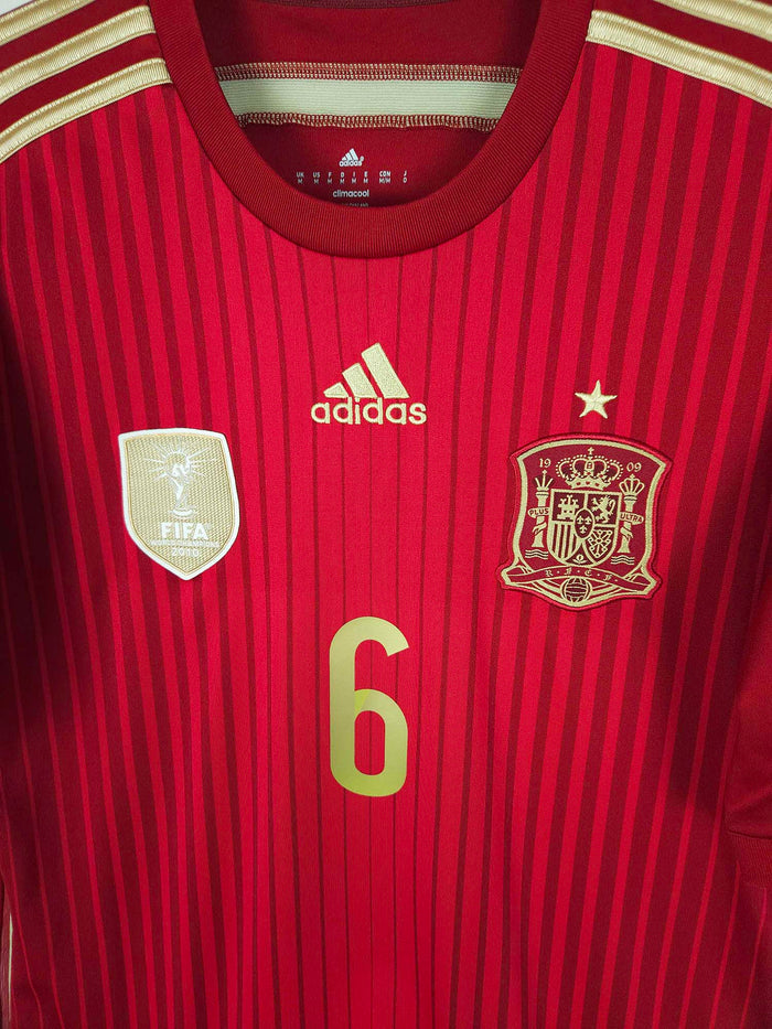 2014-15 Spain Home Shirt Iniesta #6 - detailed view