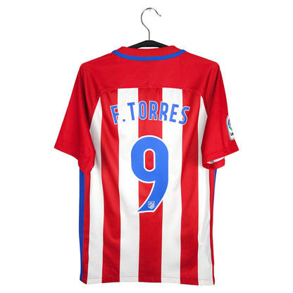 2016-17 Atletico Madrid Home Shirt Torres #9 - back view