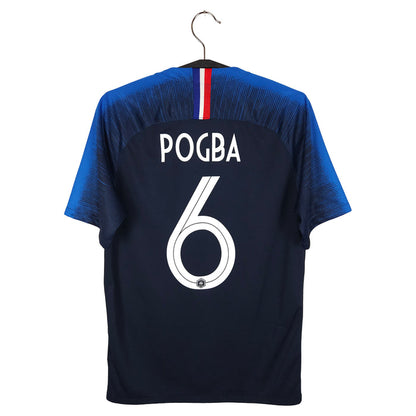 2018-19 France Home Shirt Pogba #6 - back view