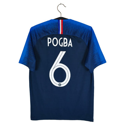 2018-19 France Home Shirt Pogba #6 - back view
