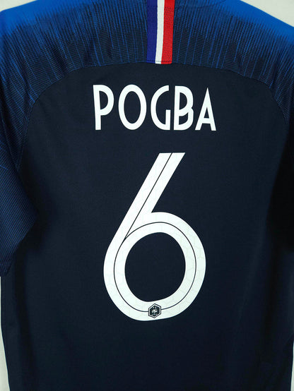 2018-19 France Home Shirt Pogba #6 - detailed view