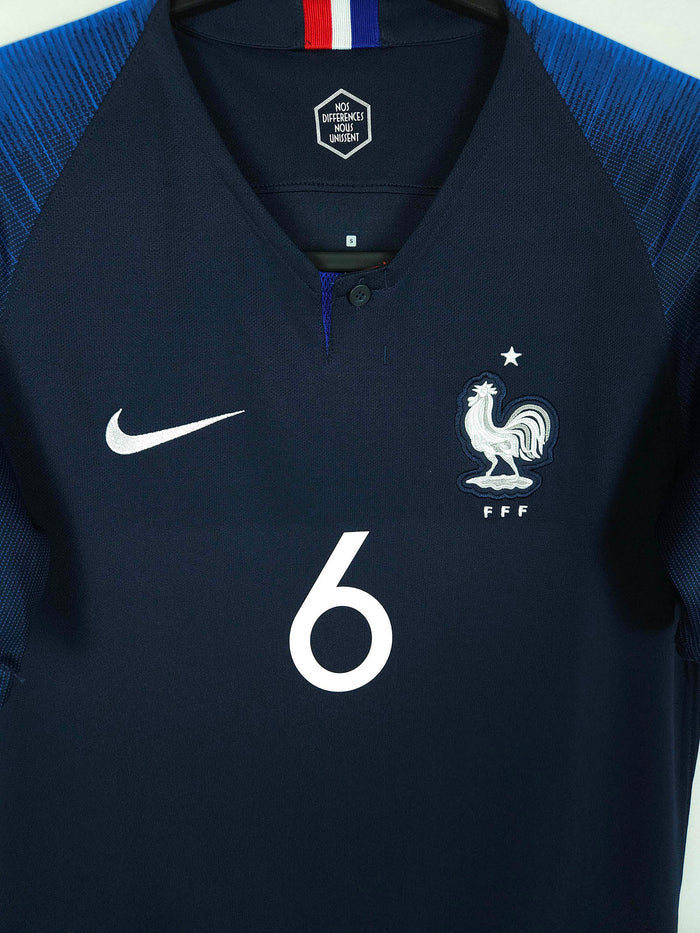 2018-19 France Home Shirt Pogba #6 - detailed view