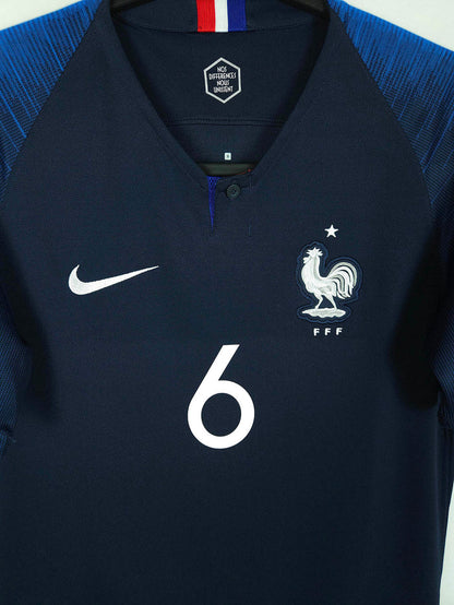 2018-19 France Home Shirt Pogba #6 - detailed view
