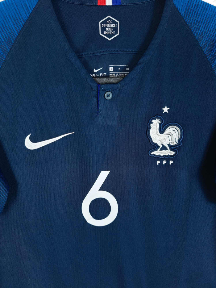 2018-19 France Home Shirt Pogba #6 - detailed view