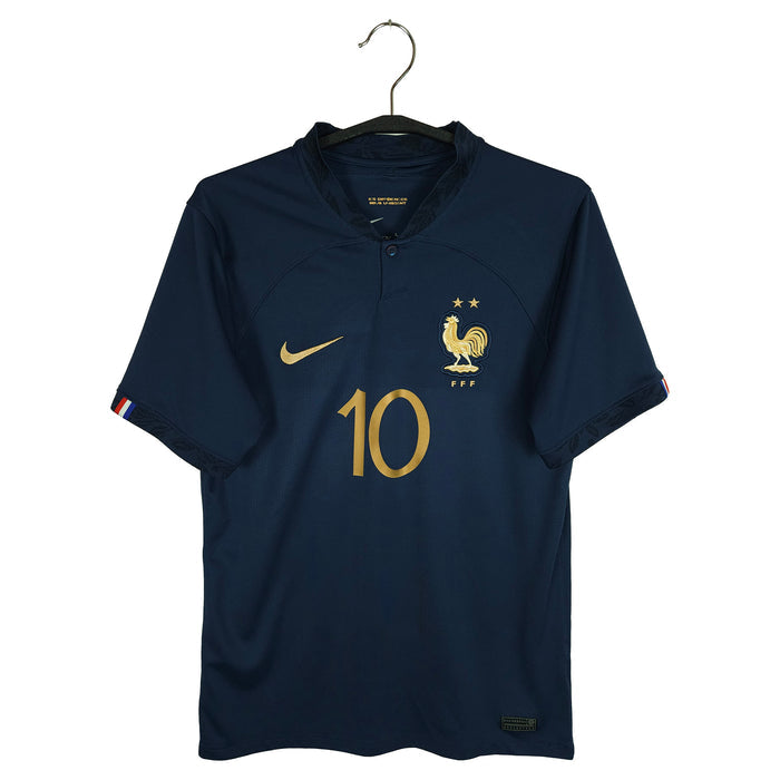 2022-23 France Home Shirt Mbappé #10 - front view