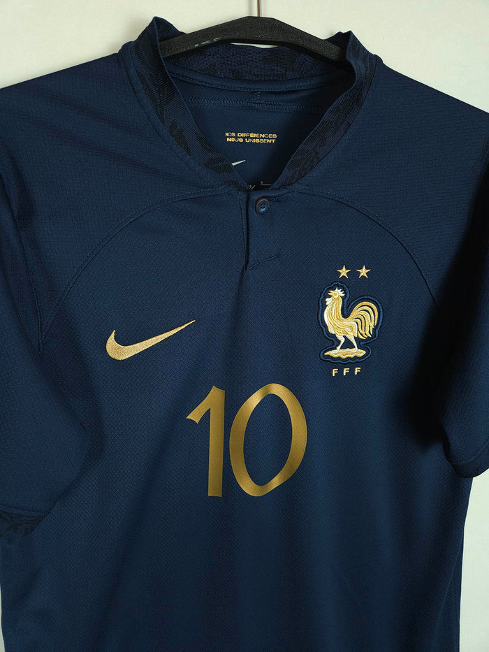 2022-23 France Home Shirt Mbappé #10 - detailed view
