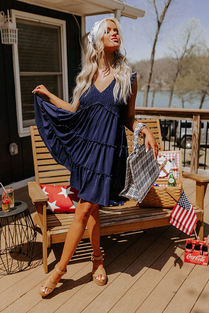 Celebrate Together Smocked Dress in Navy