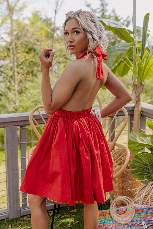 Bring The Prosecco Mini Dress in Red