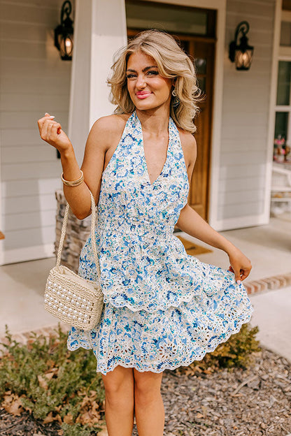 Radiant Blessings Eyelet Mini Dress