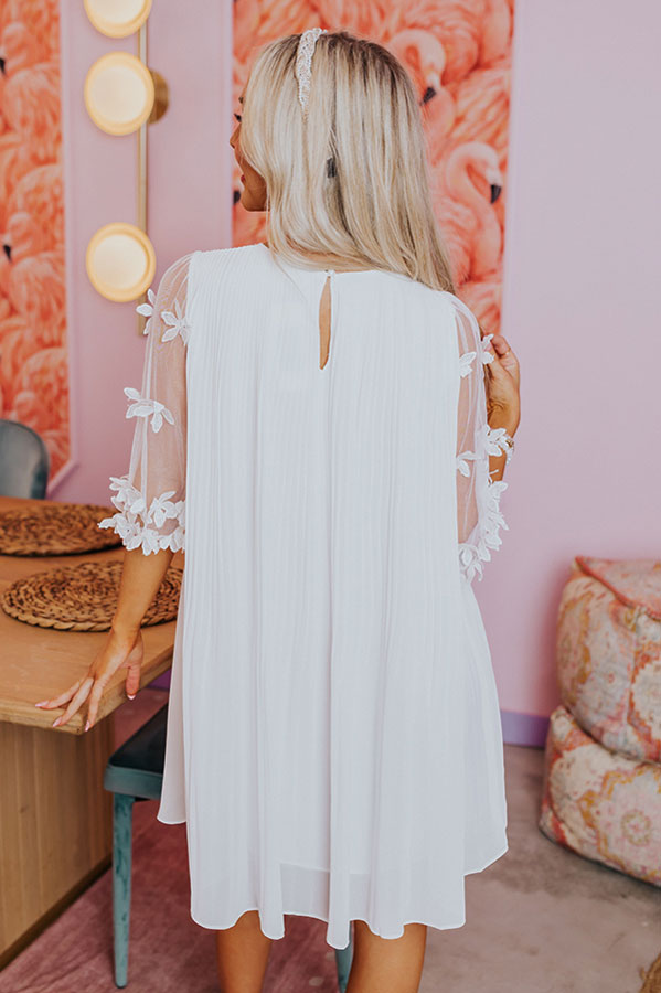 Magic Melody Pleated Mini Dress In Ivory