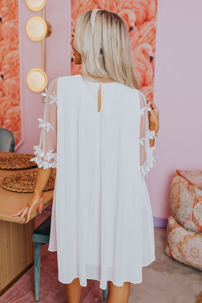 Magic Melody Pleated Mini Dress In Ivory