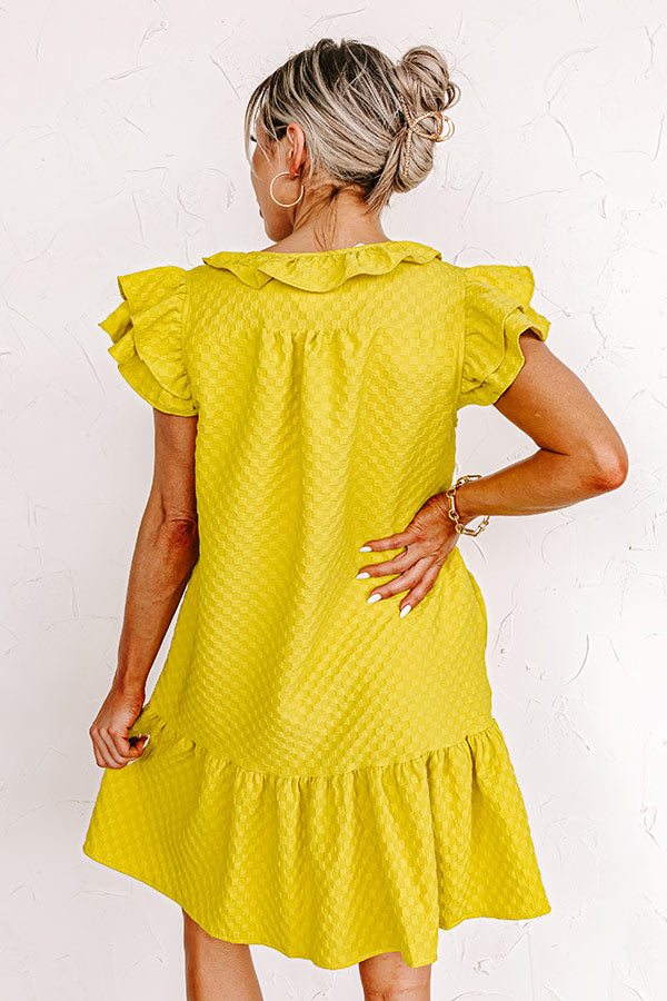 Cutest In The Room Shift Dress In Lime Punch