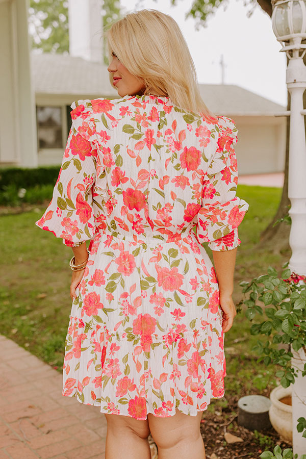 Grace Given Floral Dress In Ivory Curves