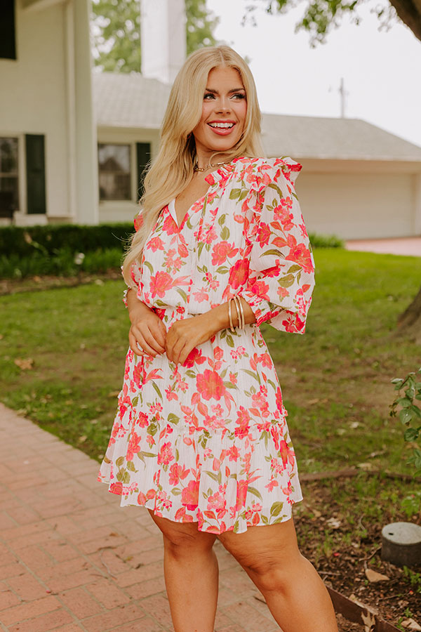 Grace Given Floral Dress In Ivory Curves